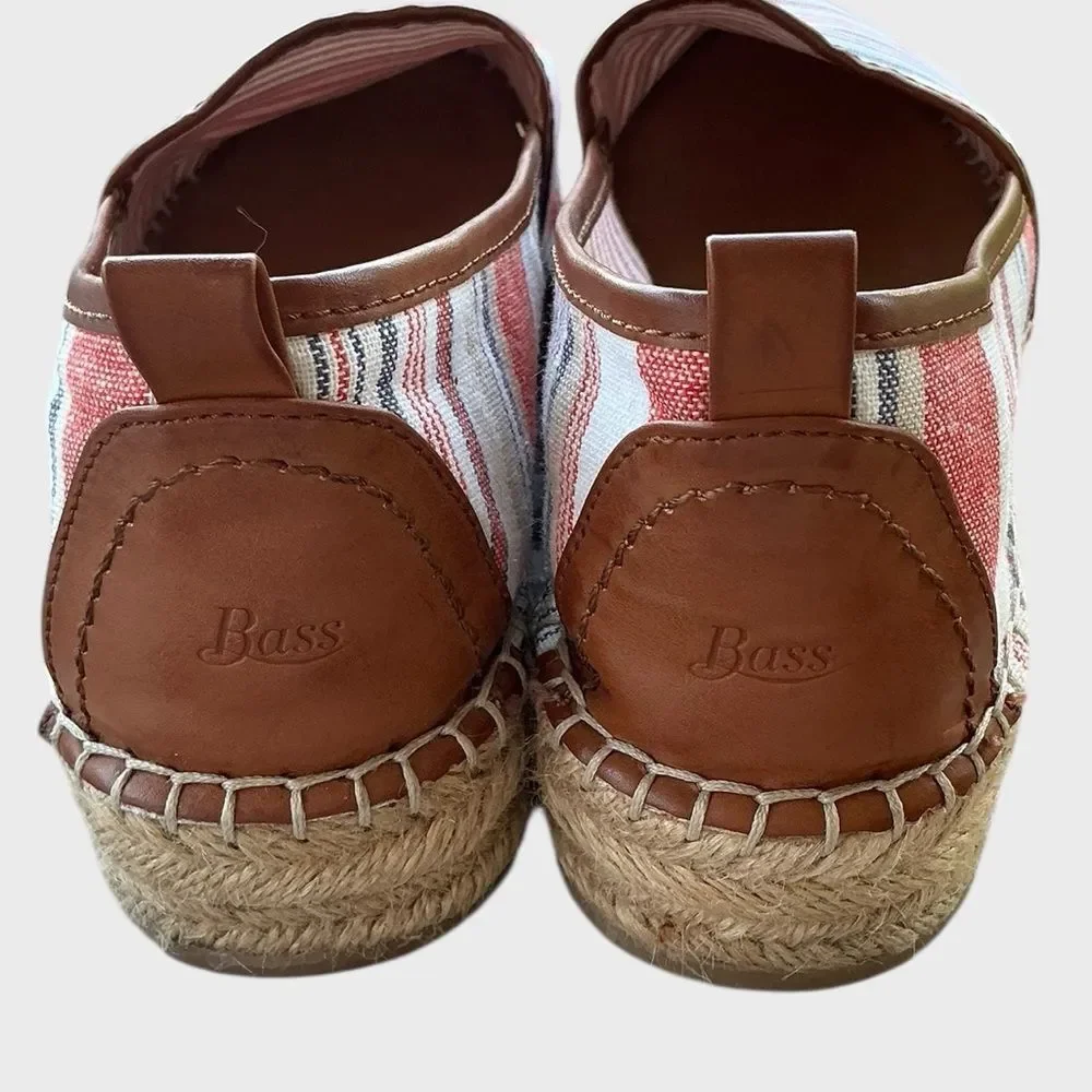 G.H. Bass & Co. Striped Canvas Espadrille Flats Women’s Size 9M